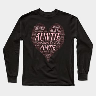 Promoted to Great Auntie Est 2024, Gift for Aunt Long Sleeve T-Shirt